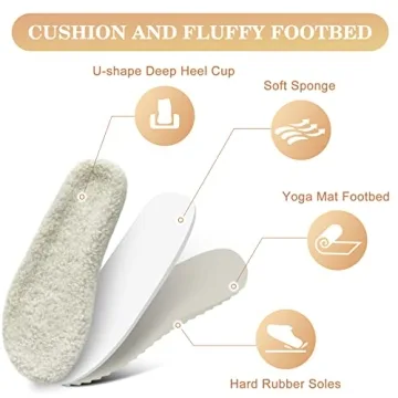 ONCAI Womens Fluff Slippers with Soft Sherpa and Rubber Soles
