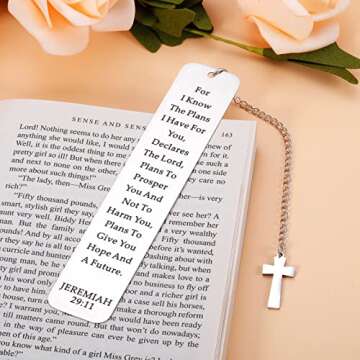 Bible Verses Bookmark Gifts for Women, Jeremiah 29 11, Christian Religious Easter Basket Stuffers for Teens Boys Girls, Book Lover Gifts, Inspirational Catholic Gifts Baptism First Communion Gifts