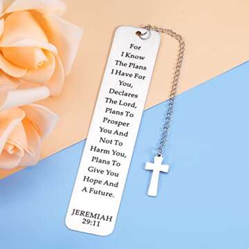 Bible Verses Bookmark Gifts for Women, Jeremiah 29 11, Christian Religious Easter Basket Stuffers for Teens Boys Girls, Book Lover Gifts, Inspirational Catholic Gifts Baptism First Communion Gifts