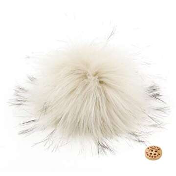 Fluffy Faux Raccoon Fur Pompoms - 12pcs Handmade Hairy Ball Fits for Knitted Hats Scarves Shawls Key...