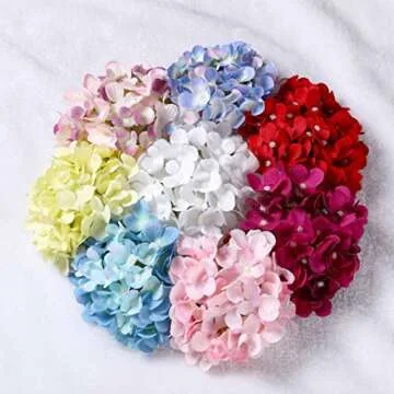 Realistic Silk Hydrangea Heads for Wedding & Home Decor