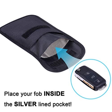 Wisdompro RFID Key FOB Protector - Signal Blocking Bag