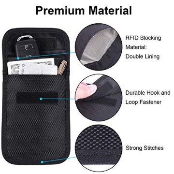 Wisdompro RFID Key FOB Protector - Signal Blocking Bag