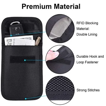Wisdompro RFID Key FOB Protector - Signal Blocking Bag
