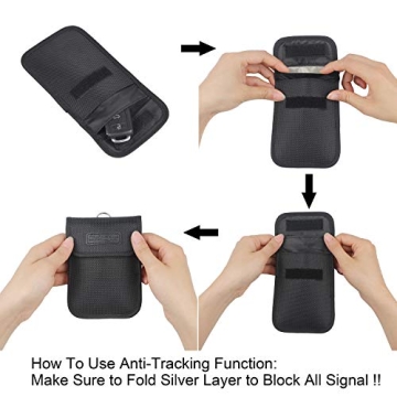 Wisdompro RFID Key FOB Protector - Signal Blocking Bag