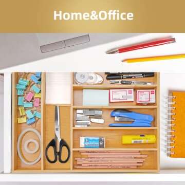 Besilord Silverware Organizer Kitchen Drawer Organizer Utensil Organizer Bamboo Silverware Holder Cutlery Organizer in Drawer Flatware Organizer Tray(7 slots, Natural