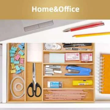 Besilord Silverware Organizer Kitchen Drawer Organizer Utensil Organizer Bamboo Silverware Holder Cutlery Organizer in Drawer Flatware Organizer Tray(7 slots, Natural