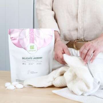 Grab Green Delicate Laundry Detergent Pods, 60 Count, Fragrance Free, Plant and Mineral Based, Super...