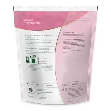 Grab Green Delicate Laundry Detergent Pods, 60 Count, Fragrance Free, Plant and Mineral Based, Superior Cleaning Power, Stain Remover, Brightens Clothes