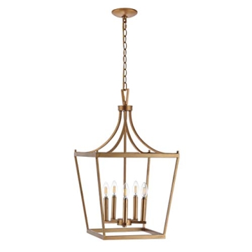 Elegant SAFAVIEH Kenris Gold 5-Light Pendant Lamp