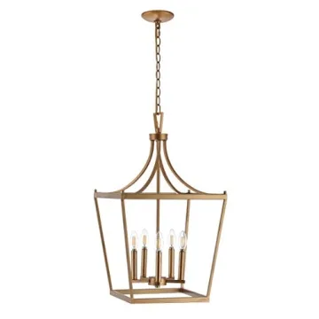 Elegant SAFAVIEH Kenris Gold 5-Light Pendant Lamp