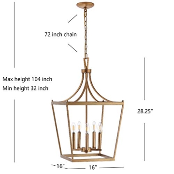 Elegant SAFAVIEH Kenris Gold 5-Light Pendant Lamp