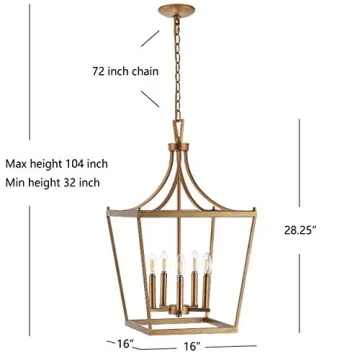 Elegant SAFAVIEH Kenris Gold 5-Light Pendant Lamp