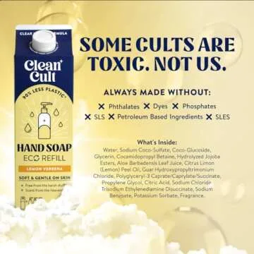 Cleancult Liquid Hand Soap Refills - Eco-Friendly Lemon Verbena