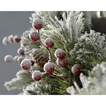 WeRChristmas 9ft Extra Thick Mixed Pine Snow Flocked Garland with Cones & Berries Christmas Decoration, 9 ft / 2.7 m, White