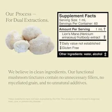 UPHORIC URTH Lions Mane Extract - Double Extracted Fruitbody Mushroom Tincture, Natural Support for Mental Clarity, Brain Function, Memory, Cell Regeneration, Creativity & Mood (60 Servings)