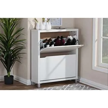 Baxton Studio Simms Shoe Storage Cabinet, White (88-4341-HiT)