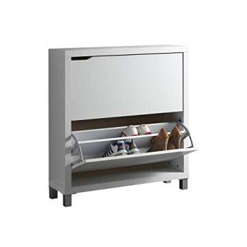 Baxton Studio Simms Shoe Storage Cabinet, White (88-4341-HiT)