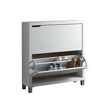 Baxton Studio Simms Shoe Storage Cabinet, White (88-4341-HiT)