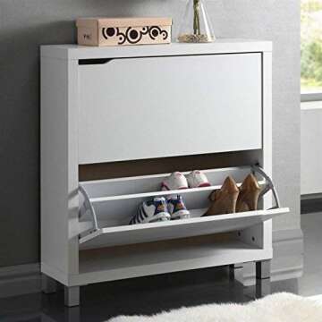 Baxton Studio Simms Shoe Storage Cabinet, White (88-4341-HiT)