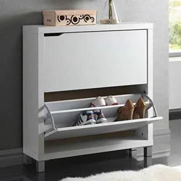Baxton Studio Simms Shoe Storage Cabinet, White (88-4341-HiT)