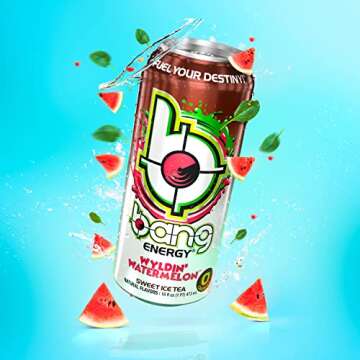 Bang Energy Wyldin’ Watermelon Sweet Tea, Sugar-Free Energy Drink, 16 Ounces (Pack of 12)