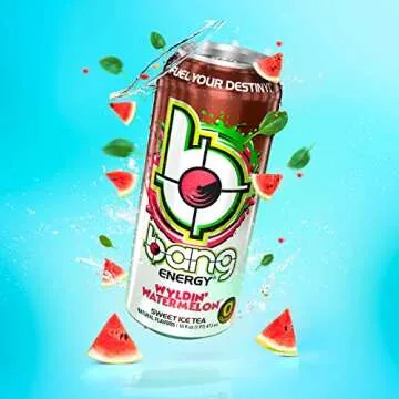 Bang Energy Wyldin’ Watermelon Sweet Tea, Sugar-Free Energy Drink, 16 Ounces (Pack of 12)