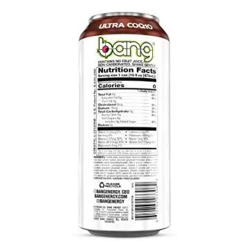 Bang Energy Wyldin’ Watermelon Sweet Tea, Sugar-Free Energy Drink, 16 Ounces (Pack of 12)