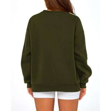 Amkoyam Womens Oversized Sweatshirts 2024 Casual Fall Crew Neck Color Block Long Sleeve Loose Pullov...