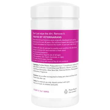 Nootie Waterless Shampoo Wipes for Dogs & Cats - Long Lasting Japanese Cherry Blossom Fragrance - So...