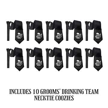 Groomsmen Necktie Beer Holder (10 pack) Groomsman Gift for Wedding I Bachelor Party Favors | Groomsmen Proposal Gifts