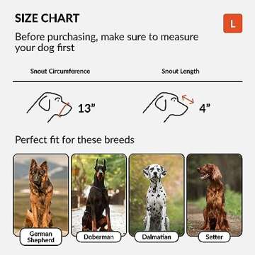 CollarDirect Dog Muzzle German Shepherd Dalmatian Doberman Setter Leather Basket Medium Large Breeds (Black, Large)