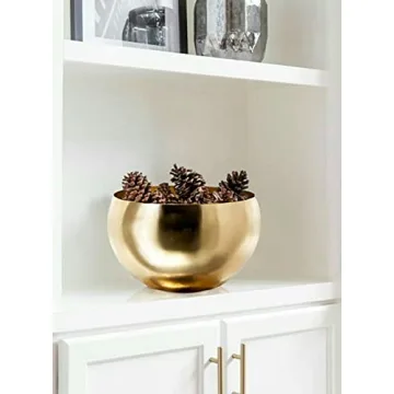 Serene Spaces Living Gold Metal Bowl for Elegant Decor