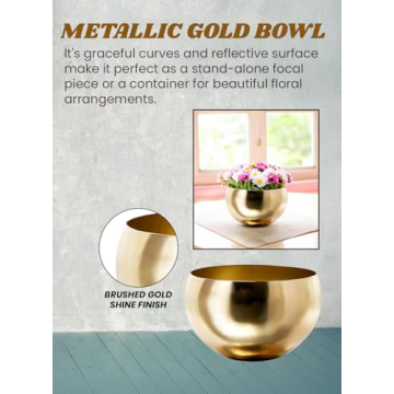 Serene Spaces Living Gold Metal Bowl for Elegant Decor