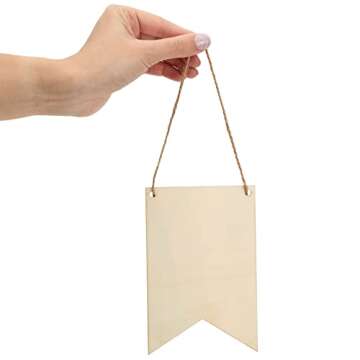 Juvale Unfinished Blank Wood Signs for DIY Crafts, Painting, and Engraving Wall Decorations (6 x 4 Inch) 48 Pack