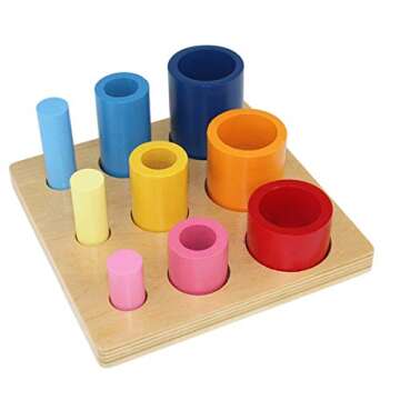 Montessori Three Cylindrical Ladder Early Learning Cognitive Montessori Circular Ladder Montessori T...