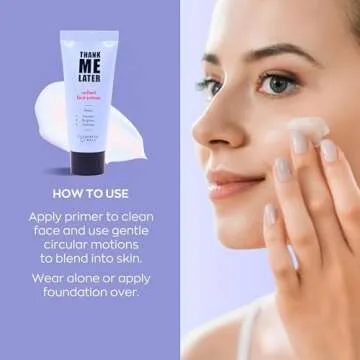 Elizabeth Mott Thank Me Later Radiant Illuminating Face Primer - Base Skin Primer for Glowy Makeup Application and Hydrating All-Day Wear - Cruelty-Free Long-lasting Makeup Gripping Formula 30 g