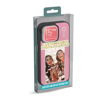 Tizag Customizable Canvas Phone Case for iPhone 15 Pro - NFC-Enabled, Eco-Friendly, Shockproof, Slim Design (Bravo Blue)