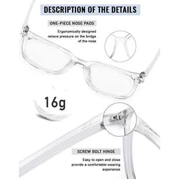 PANNER Oversized Blue Light Blocker Glasses Reduce Eye Strain