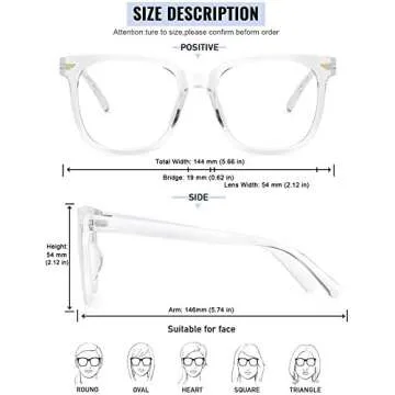PANNER Oversized Blue Light Blocker Glasses Reduce Eye Strain