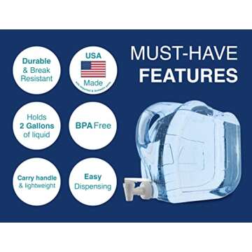 Arrow Ultra 2 Gallon Drink Dispenser - BPA-Free & Convenient