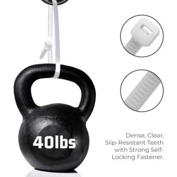 Bolt Dropper 8 Inch 1000 White Zip Cable Ties 40lbs Tensile Strength - Secure Projects with Confidence: Heavy Duty, Self-Lock Nylon Cable Wire Ties for Indoor Outdoor Use