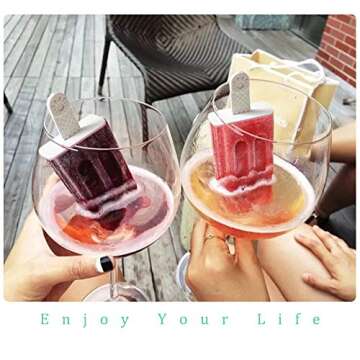 Popsicle Molds 6 Pieces Silicone Ice Pop Molds, BPA Free Popsicle Mold Reusable Easy Release Ice Pop Maker with Silicone Funnel and Cleaning Brush,Green