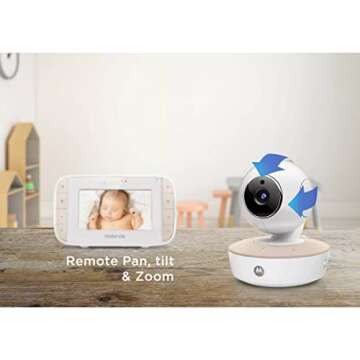 Motorola MBP44 Digital Audio & Video Baby Monitor 4.3in Color Screen, Remote Pan Tilt Zoom, Two-Way ...