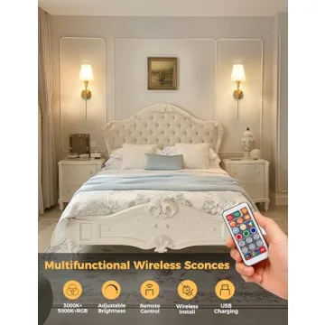 Elegant Rechargeable Wall Sconces - Easy Install & Remote Control