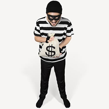 SOMSOC Halloween Robber Costume Set with Accessories