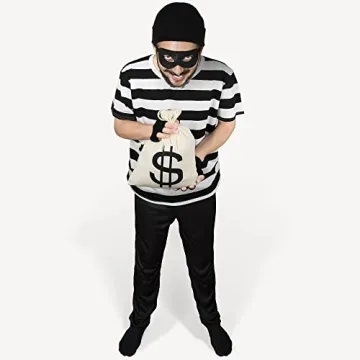 SOMSOC Halloween Robber Costume Set with Accessories