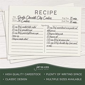 Jot & Mark Recipe Cards 4x6 Inches for Every Kitchen