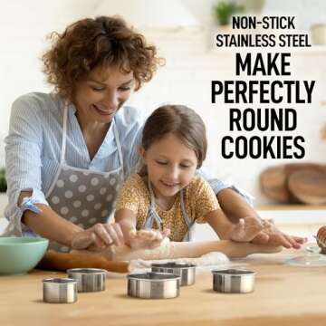 Zulay Round Cookie Cutters - Durable Stainless Steel Set