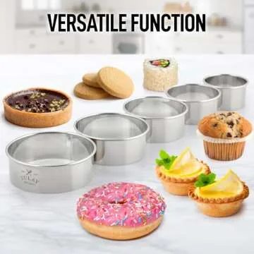 Zulay Round Cookie Cutters - Durable Stainless Steel Set